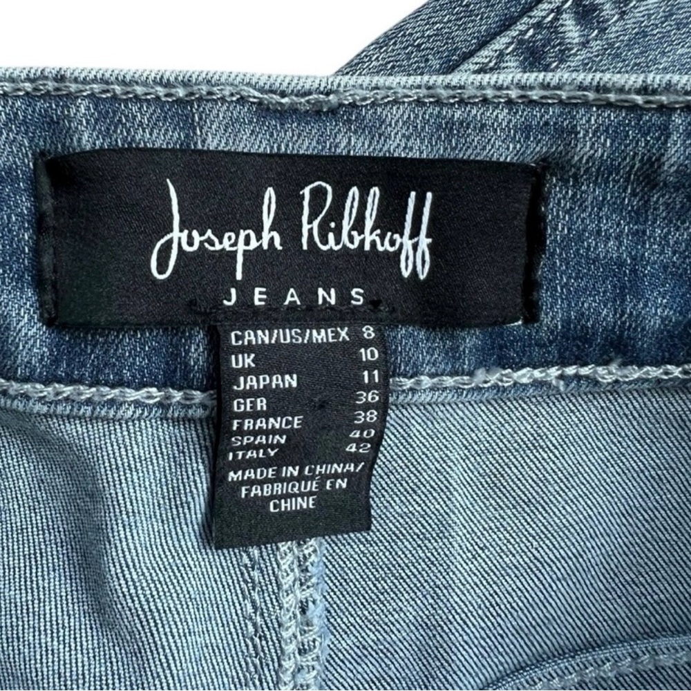 Joseph Ribkoff Culotte Jeans/Denim With Rhinestone Front Seam Slit Hem Size 8 - Picture 7 of 11